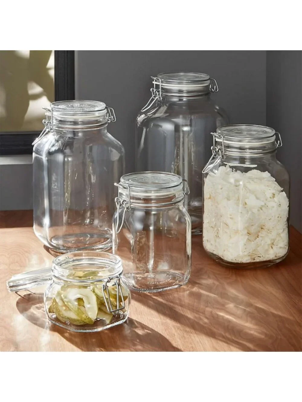 Airtight Clear Glass Jar - 1.5L BPA-Free Storage Container for Candy, Pasta